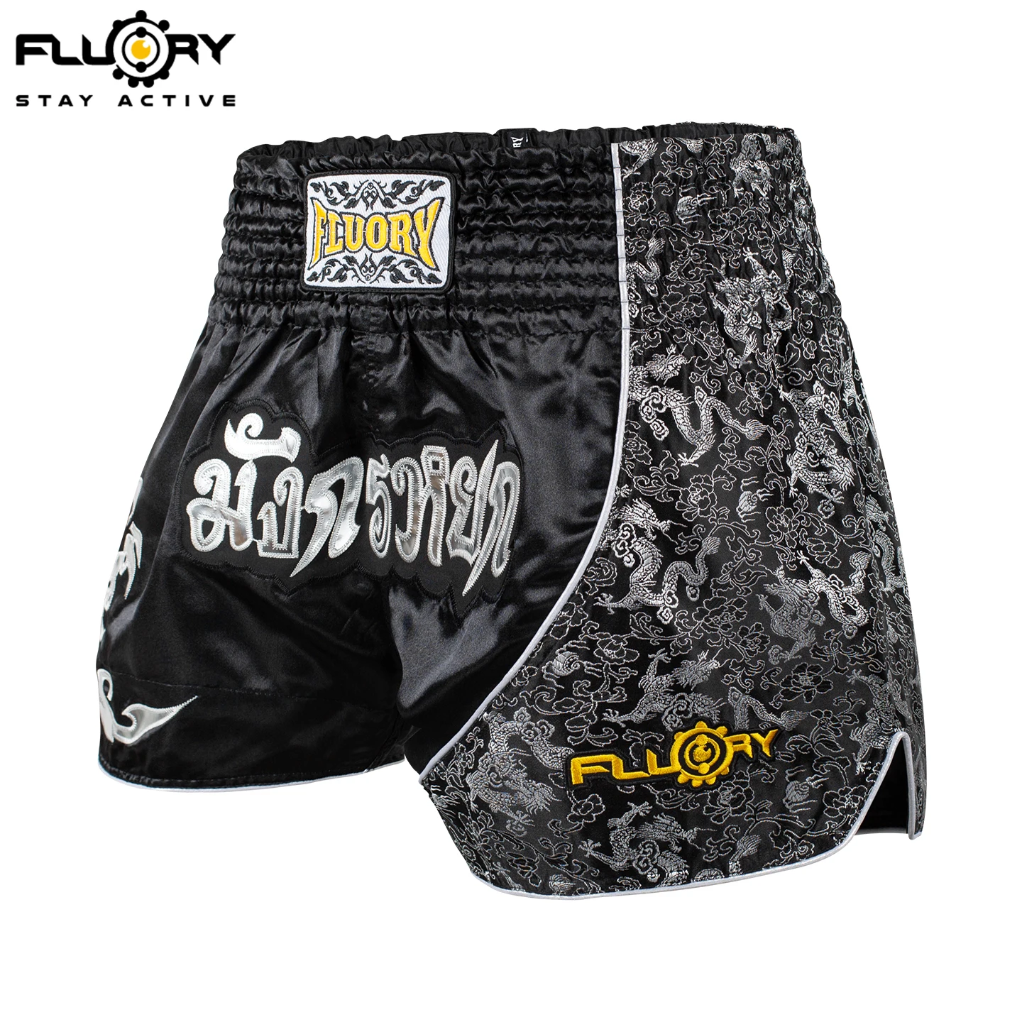 Fluory Printing Fight Shorts Boxing Shorts Embroidery Patches Muay Thai Shorts