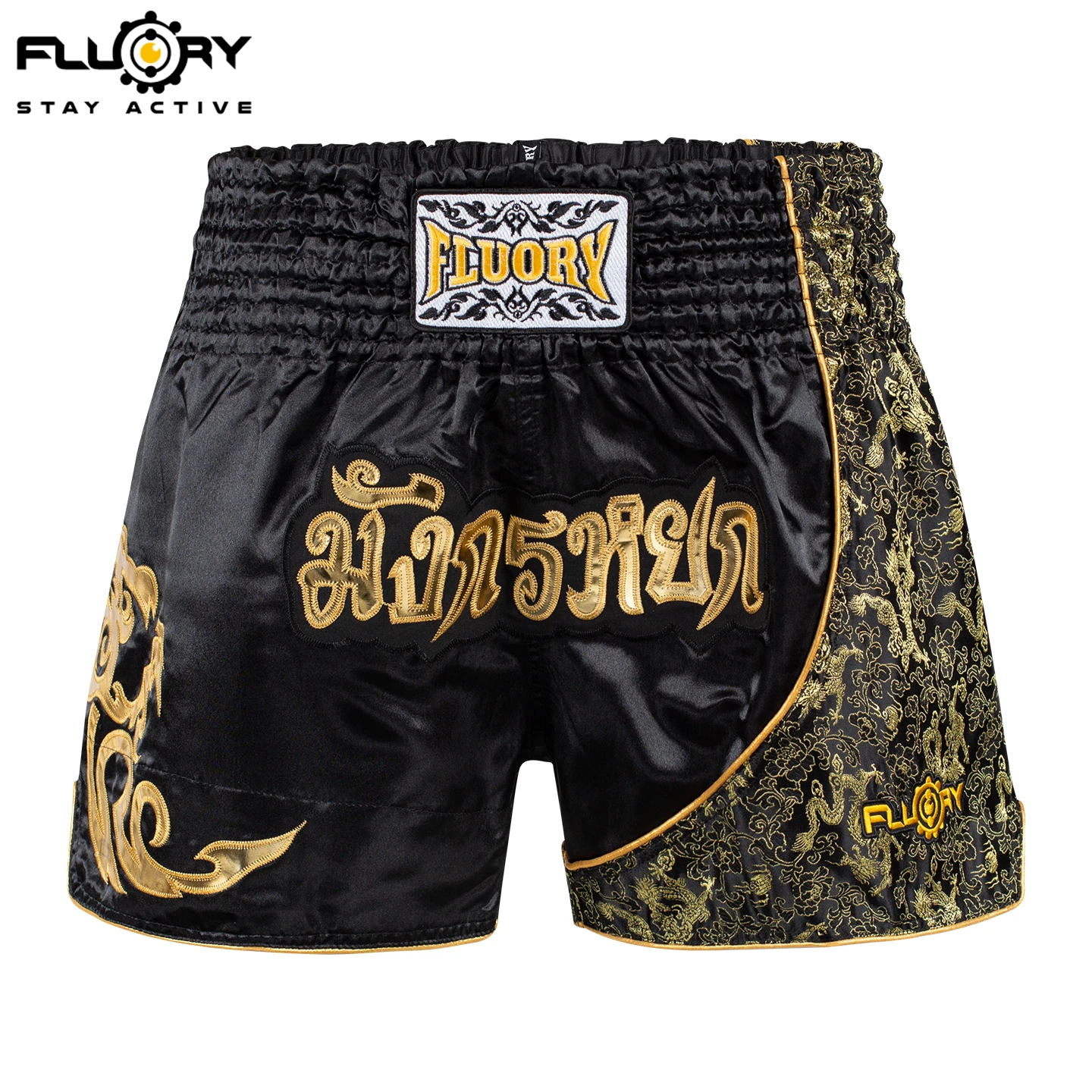 Fluory Printing Fight Shorts Boxing Shorts Embroidery Patches Muay Thai Shorts
