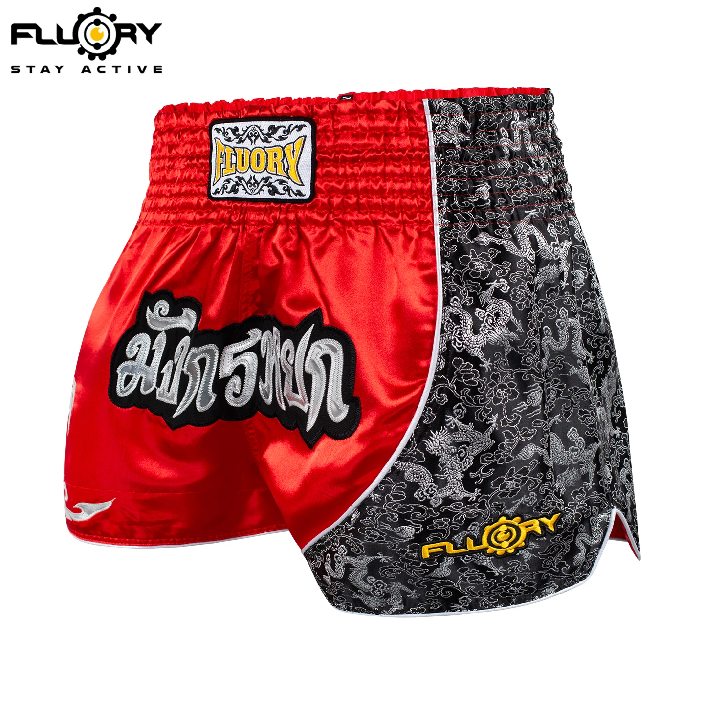 Fluory Printing Fight Shorts Boxing Shorts Embroidery Patches Muay Thai Shorts