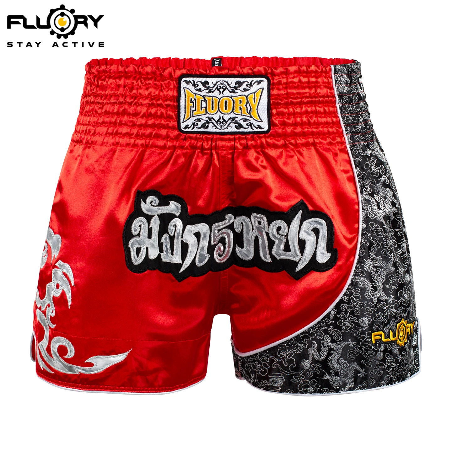 Fluory Printing Fight Shorts Boxing Shorts Embroidery Patches Muay Thai Shorts
