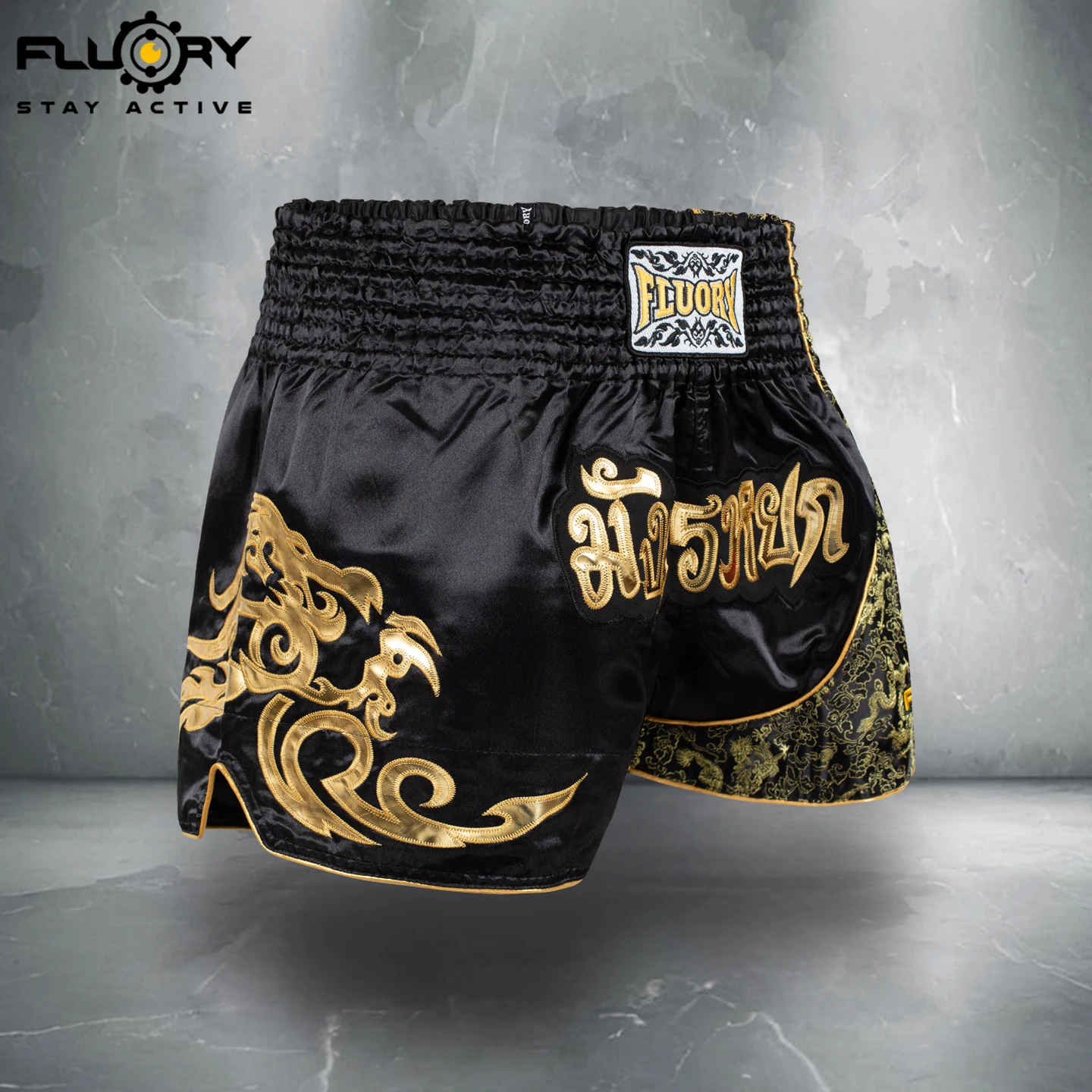 Fluory Printing Fight Shorts Boxing Shorts Embroidery Patches Muay Thai Shorts