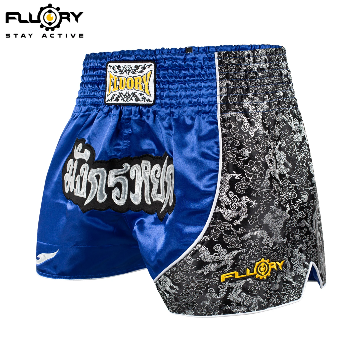 Fluory Printing Fight Shorts Boxing Shorts Embroidery Patches Muay Thai Shorts