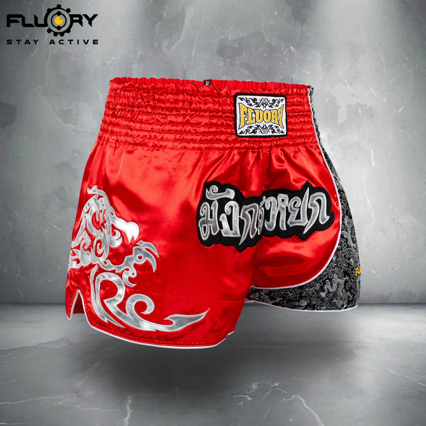 Fluory Printing Fight Shorts Boxing Shorts Embroidery Patches Muay Thai Shorts