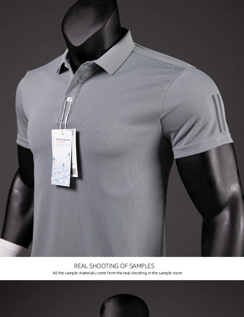 Men's Golf Shirt Luxury Sports Casual Polo Shirt Functional Quick-drying Breathable Lapel Short-sleeved T-shirt for Man Summer