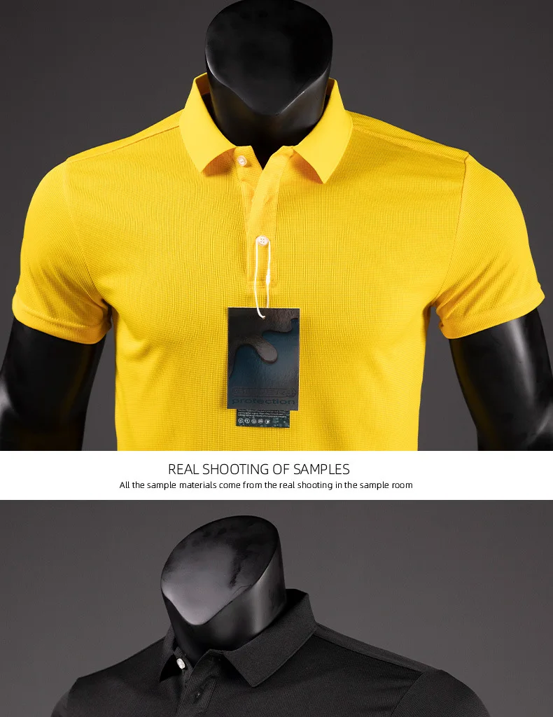 Men's Golf Shirt Luxury Sports Casual Polo Shirt Functional Quick-drying Breathable Lapel Short-sleeved T-shirt for Man Summer