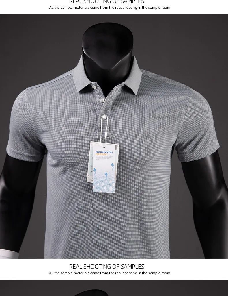 Men's Golf Shirt Luxury Sports Casual Polo Shirt Functional Quick-drying Breathable Lapel Short-sleeved T-shirt for Man Summer