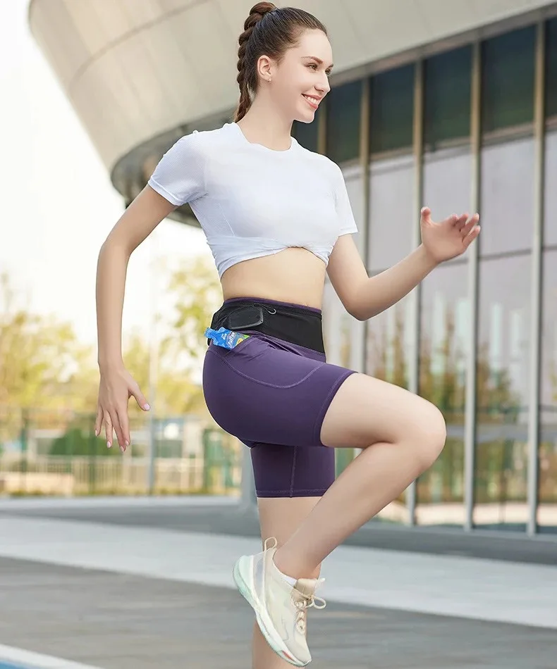 Summer Sports Workout Running Shorts with Pockets Women Compression Yoga Shorts Fitness Gym High Elastic Training Sportwear