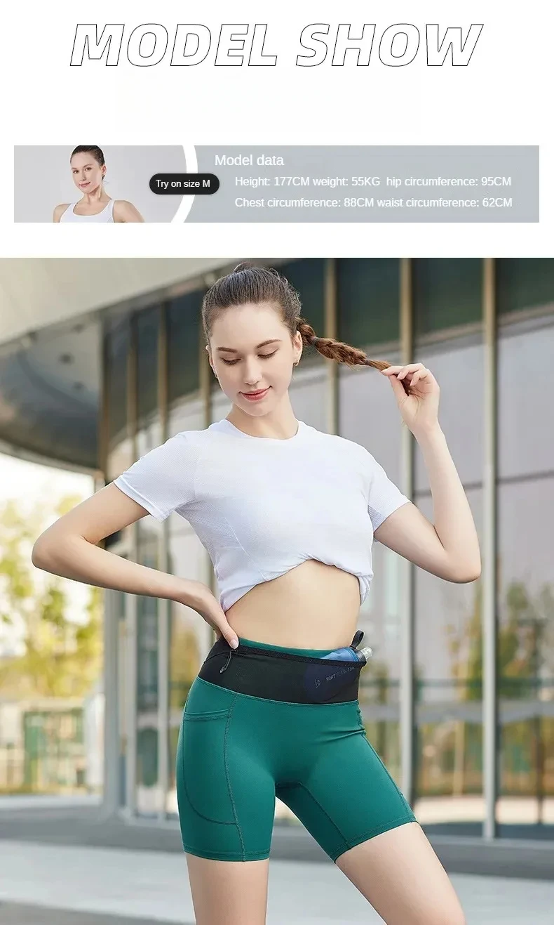 Summer Sports Workout Running Shorts with Pockets Women Compression Yoga Shorts Fitness Gym High Elastic Training Sportwear