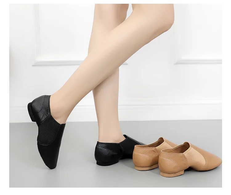 Genuine Leather Jazz Dance Shoes For Girls Brown Black Anti-Slip Jazz Shoes Adult Dance Sneakers High Quality Jazz Shoes