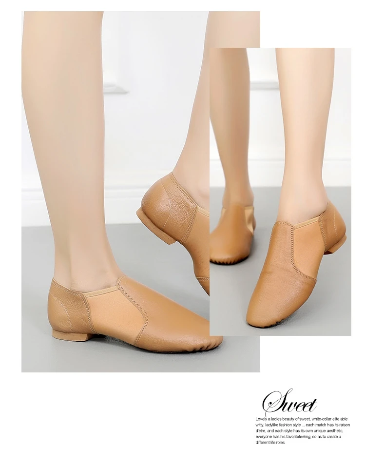 Genuine Leather Jazz Dance Shoes For Girls Brown Black Anti-Slip Jazz Shoes Adult Dance Sneakers High Quality Jazz Shoes