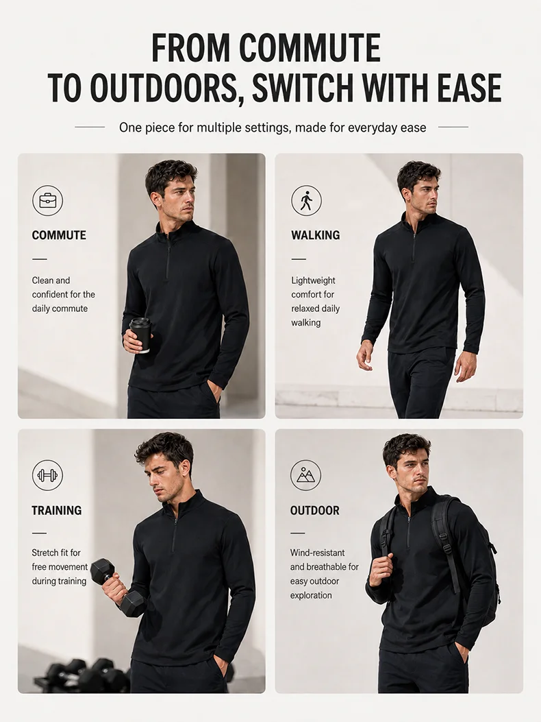 SBWL Autumn High Quality Men's Running Fitness Outdoor Sportswear Fashion Business Casual Breathable Long Sleeve T-Shirt Tops