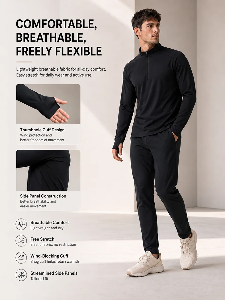 SBWL Autumn High Quality Men's Running Fitness Outdoor Sportswear Fashion Business Casual Breathable Long Sleeve T-Shirt Tops