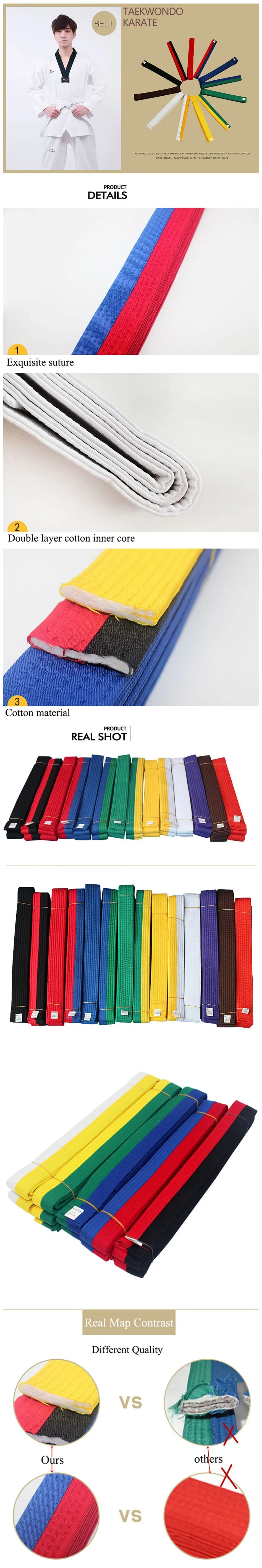 YS05 Black Red Green Yellow Belt Taekwondo Judo Karate War Random Belt for Adult Children
