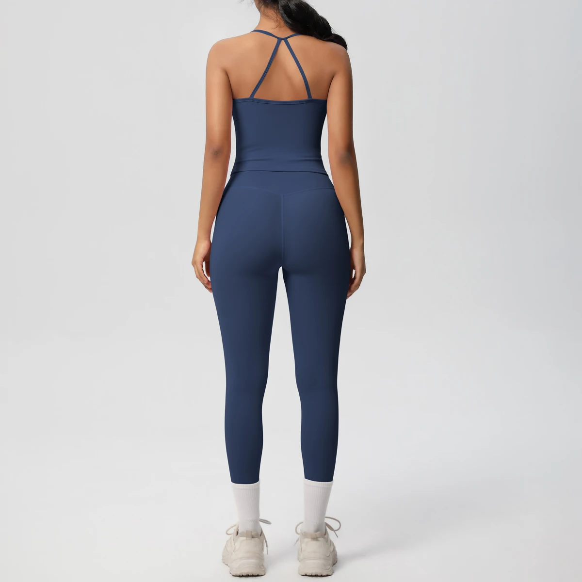 Halter Yoga Top Set Fitness Gym Suit Training Sleeveless Sport Gym Tops Crossover Back Sports Underwear Tummy Control Slimming