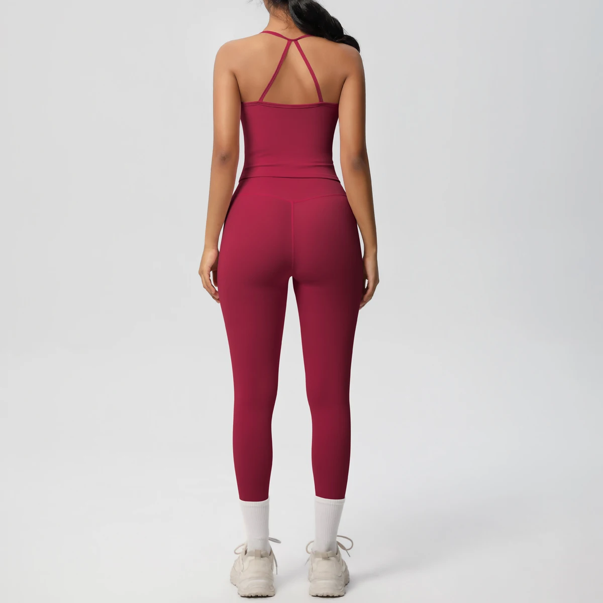 Halter Yoga Top Set Fitness Gym Suit Training Sleeveless Sport Gym Tops Crossover Back Sports Underwear Tummy Control Slimming