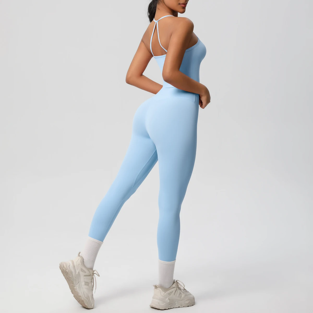 Halter Yoga Top Set Fitness Gym Suit Training Sleeveless Sport Gym Tops Crossover Back Sports Underwear Tummy Control Slimming