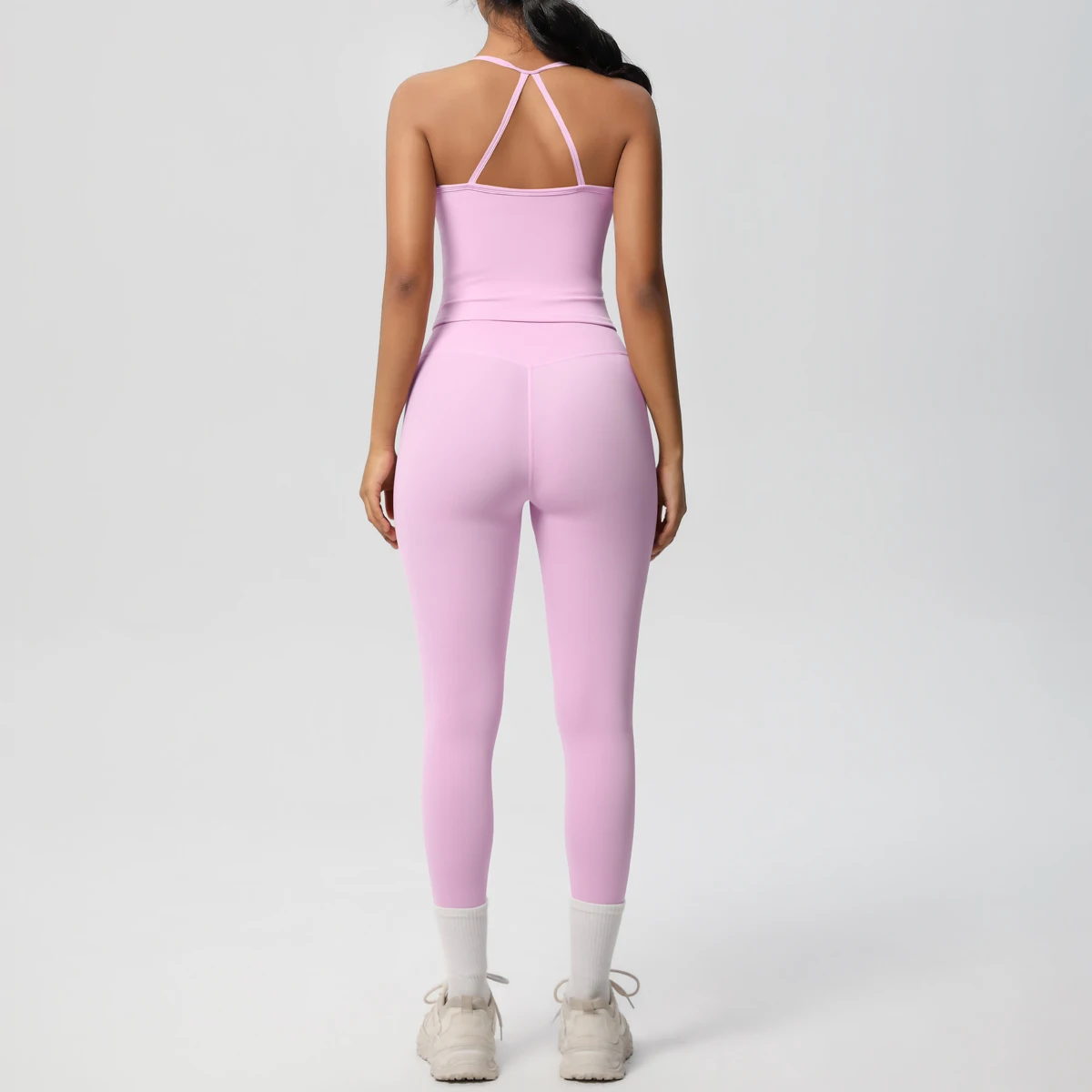 Halter Yoga Top Set Fitness Gym Suit Training Sleeveless Sport Gym Tops Crossover Back Sports Underwear Tummy Control Slimming