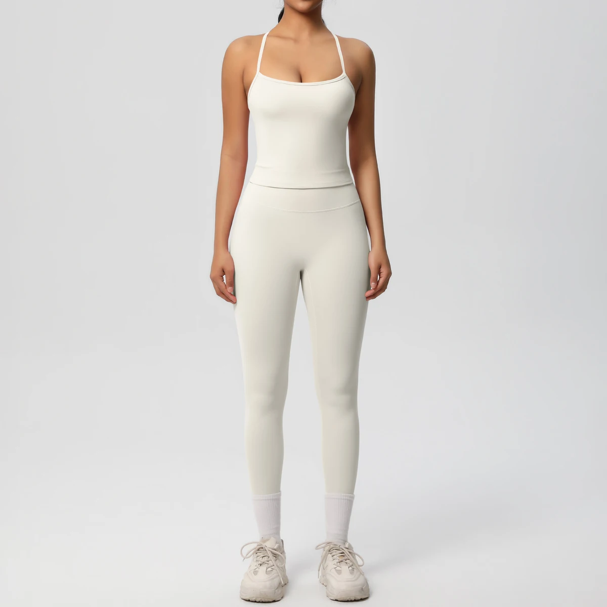 Halter Yoga Top Set Fitness Gym Suit Training Sleeveless Sport Gym Tops Crossover Back Sports Underwear Tummy Control Slimming