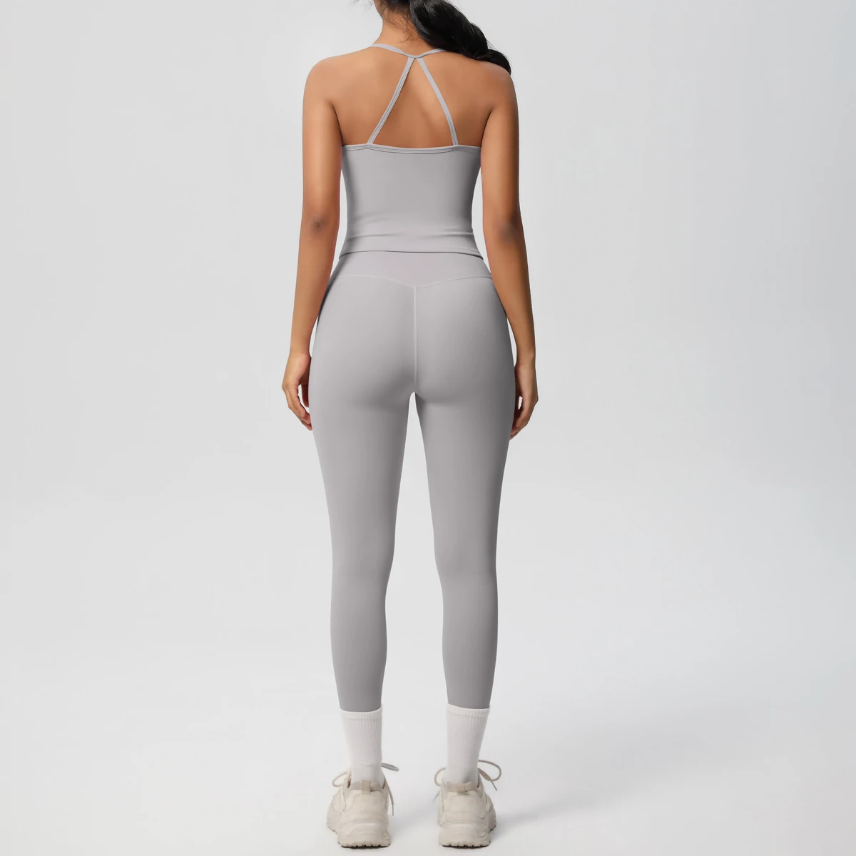 Halter Yoga Top Set Fitness Gym Suit Training Sleeveless Sport Gym Tops Crossover Back Sports Underwear Tummy Control Slimming