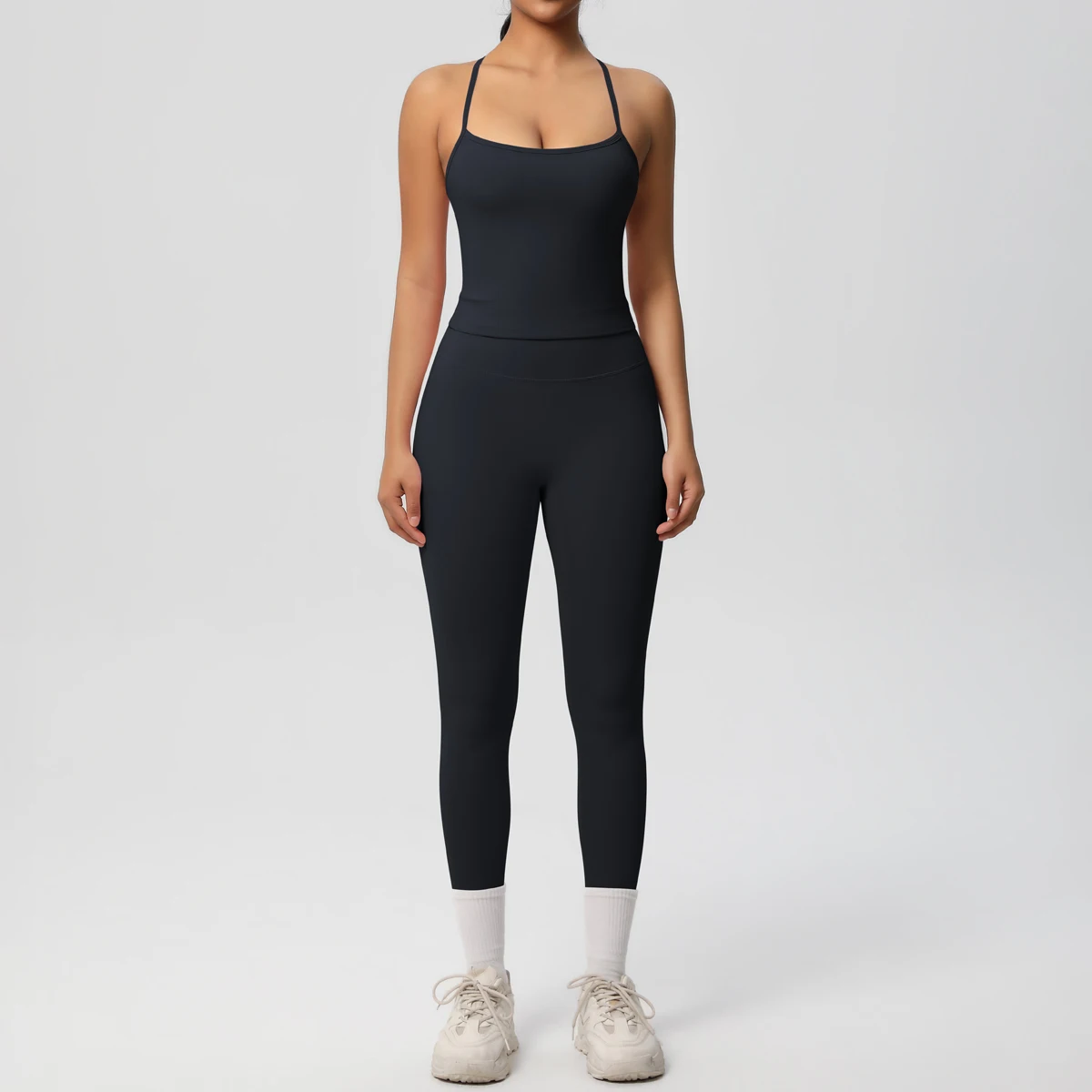 Halter Yoga Top Set Fitness Gym Suit Training Sleeveless Sport Gym Tops Crossover Back Sports Underwear Tummy Control Slimming