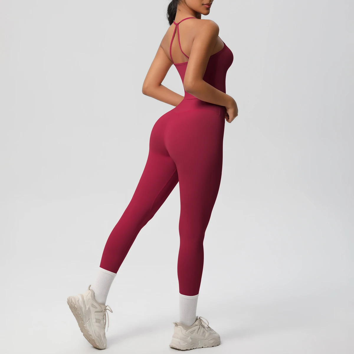 Halter Yoga Top Set Fitness Gym Suit Training Sleeveless Sport Gym Tops Crossover Back Sports Underwear Tummy Control Slimming