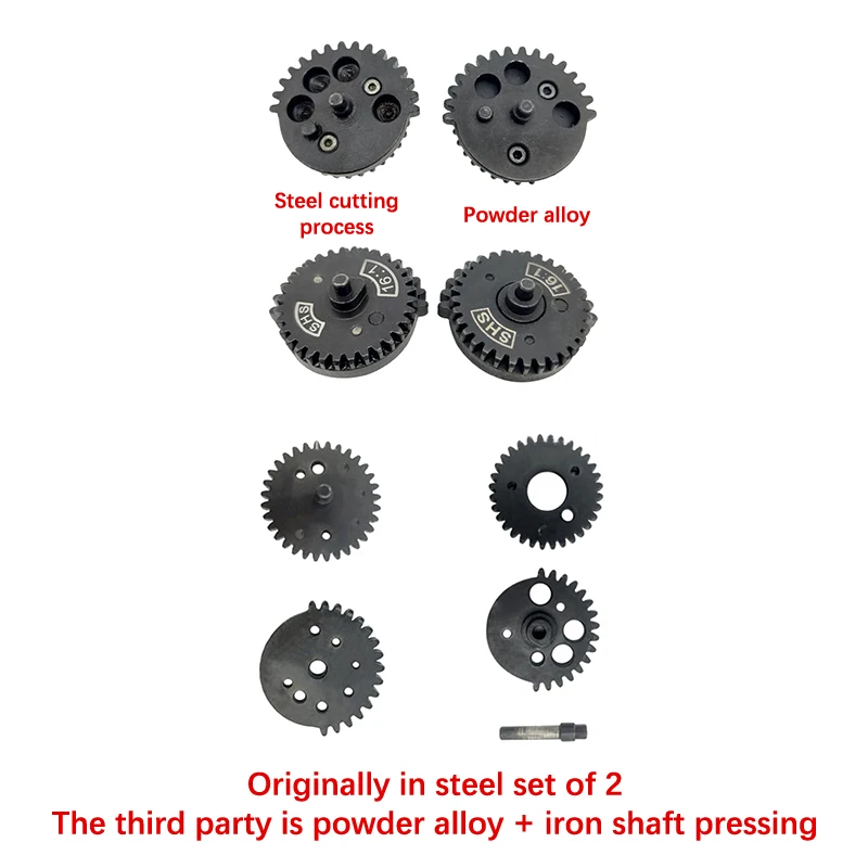 Tactical Gear Set CNC Steel Cut SHS Gear Set Helical Reinforce Torque High Speed Gear Set for Ver.2 /3 AEG EBB Gearbox Airsoft