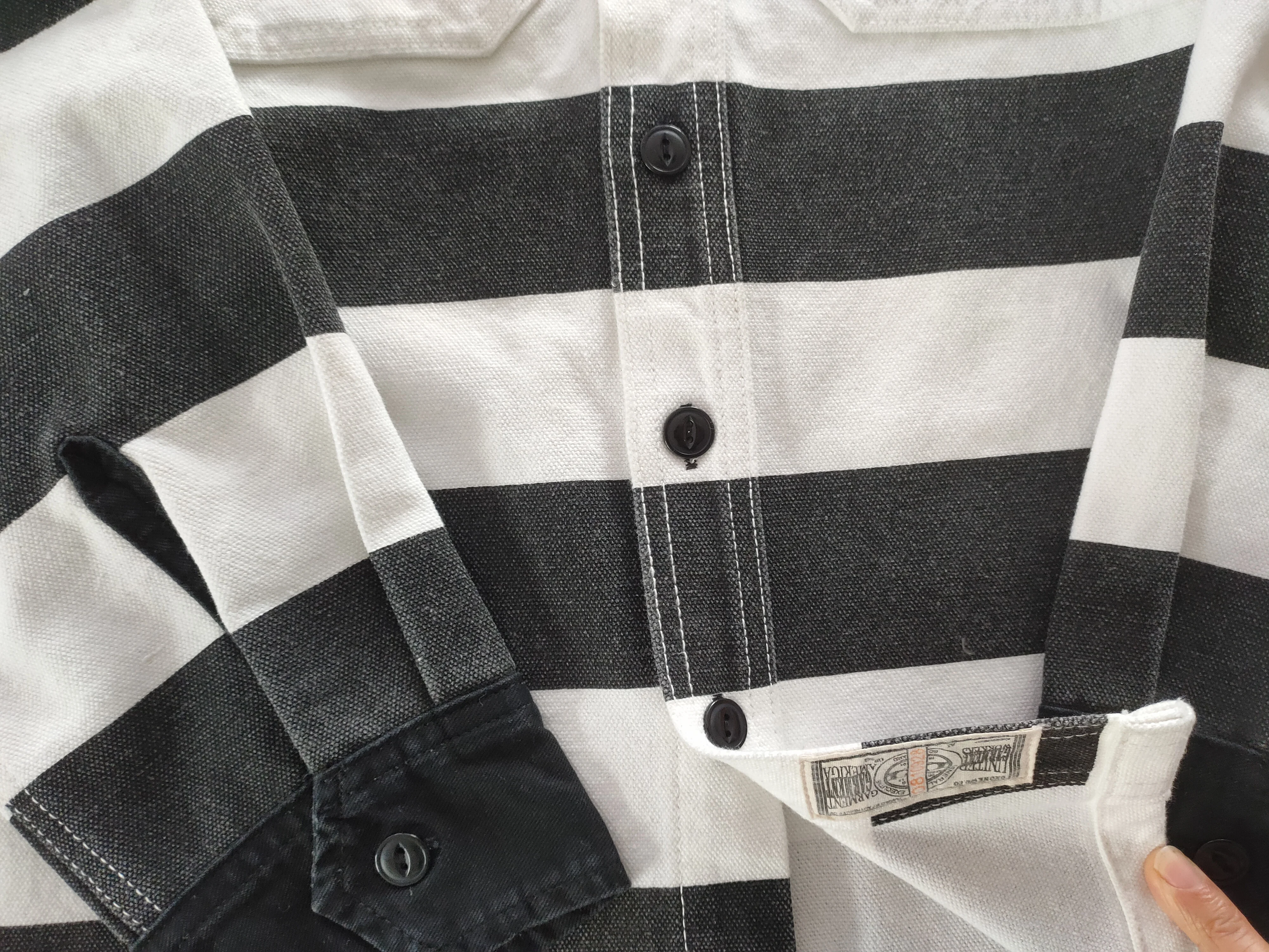 OKONKWO 16oz Heavyweight Prisoner Striped Jacket Thick Canvas Motorcycle Coat Outdoor Trekking Riding Camping Tooling Overalls