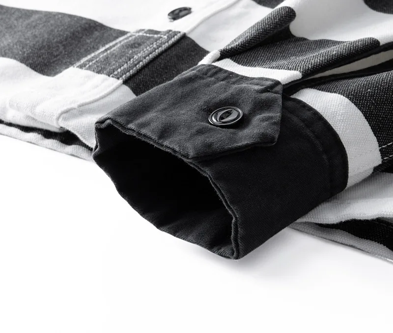 OKONKWO 16oz Heavyweight Prisoner Striped Jacket Thick Canvas Motorcycle Coat Outdoor Trekking Riding Camping Tooling Overalls