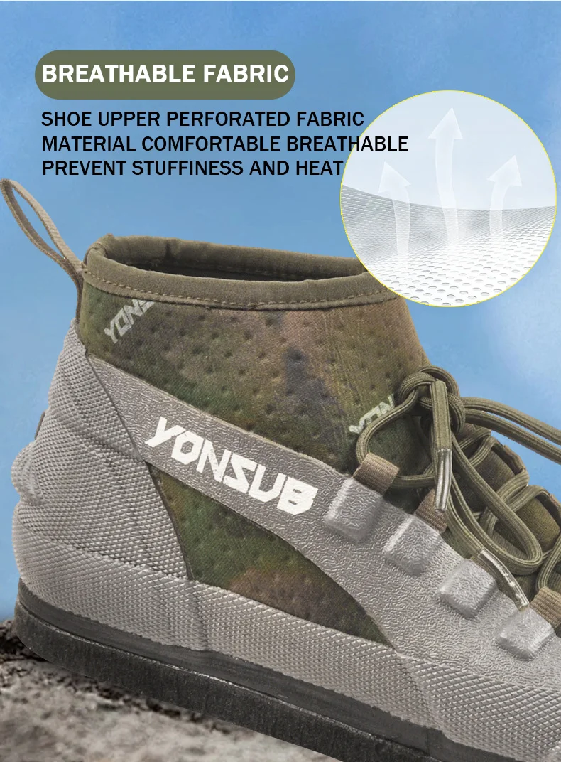 2025 YONSUB Mid Cut Fisher Boots with Sole Nail Keep Warm Water Shoes Anti Slip Professional Sea Fishing Shoes Size 36-46