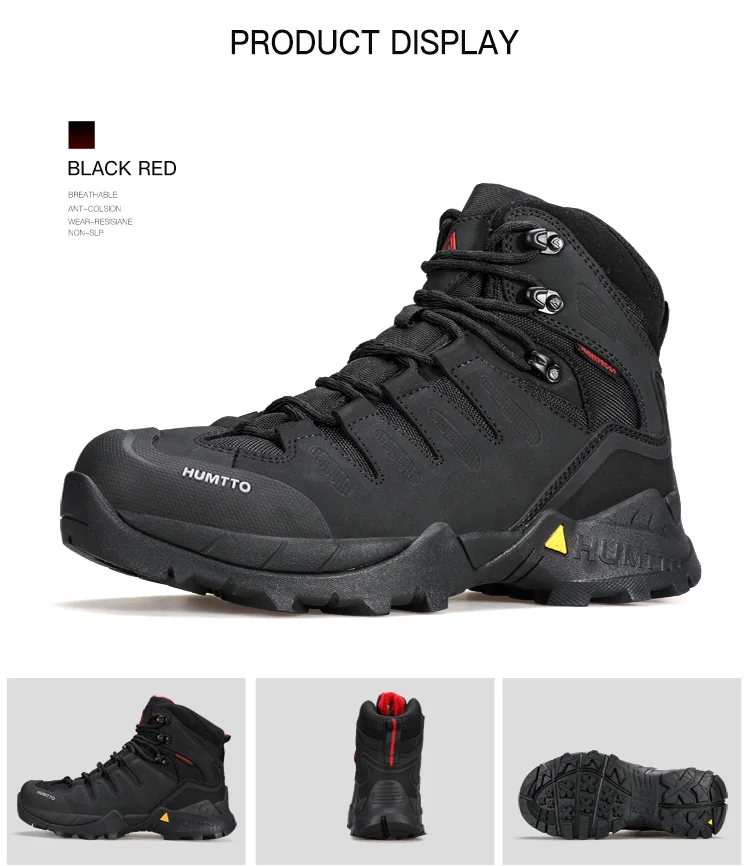 HUMTTO Non-slip Hiking Boots Leather Women's Sports Shoes Winter Outdoor Safety Sneakers Breathable Trekking Shoes for Women