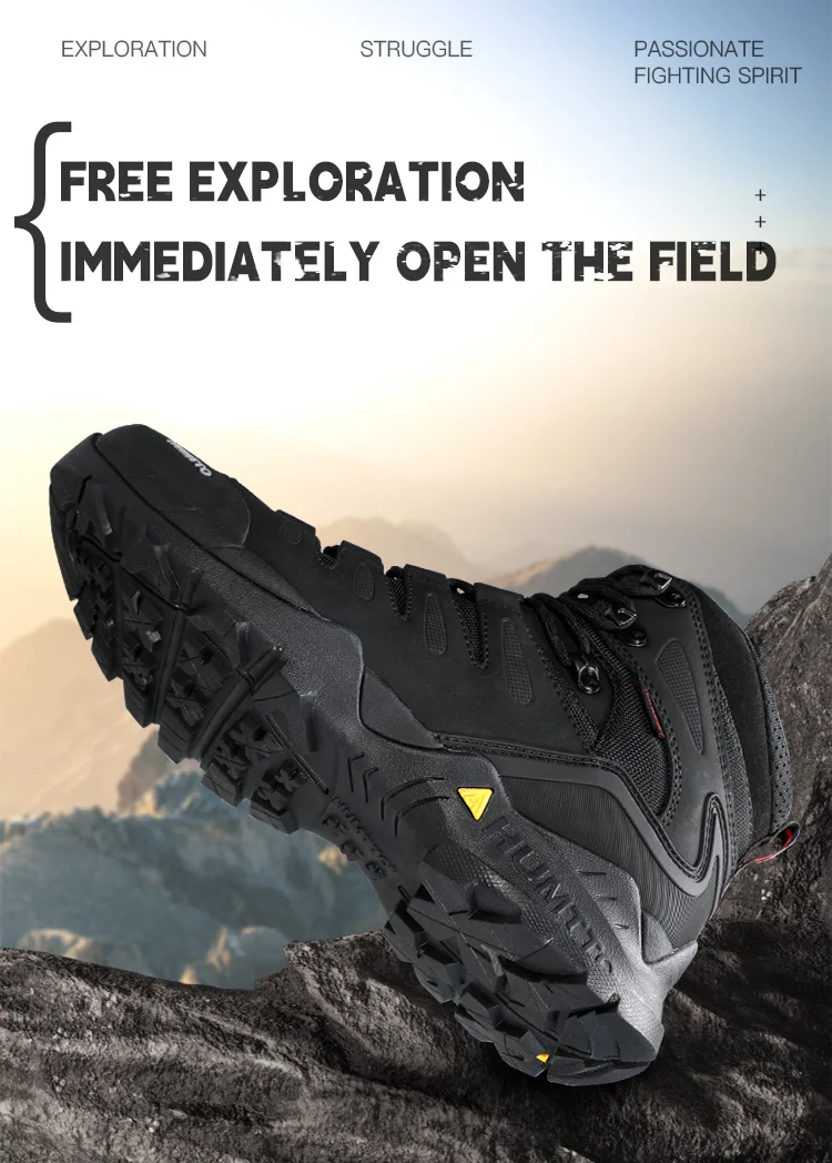 HUMTTO Non-slip Hiking Boots Leather Women's Sports Shoes Winter Outdoor Safety Sneakers Breathable Trekking Shoes for Women