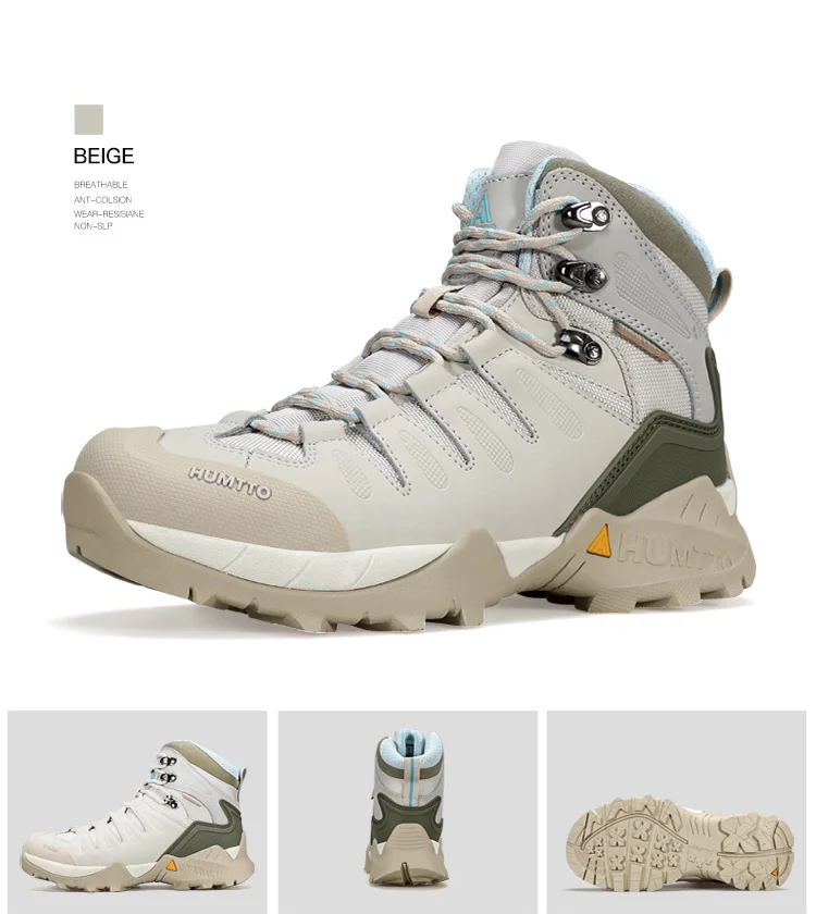 HUMTTO Non-slip Hiking Boots Leather Women's Sports Shoes Winter Outdoor Safety Sneakers Breathable Trekking Shoes for Women