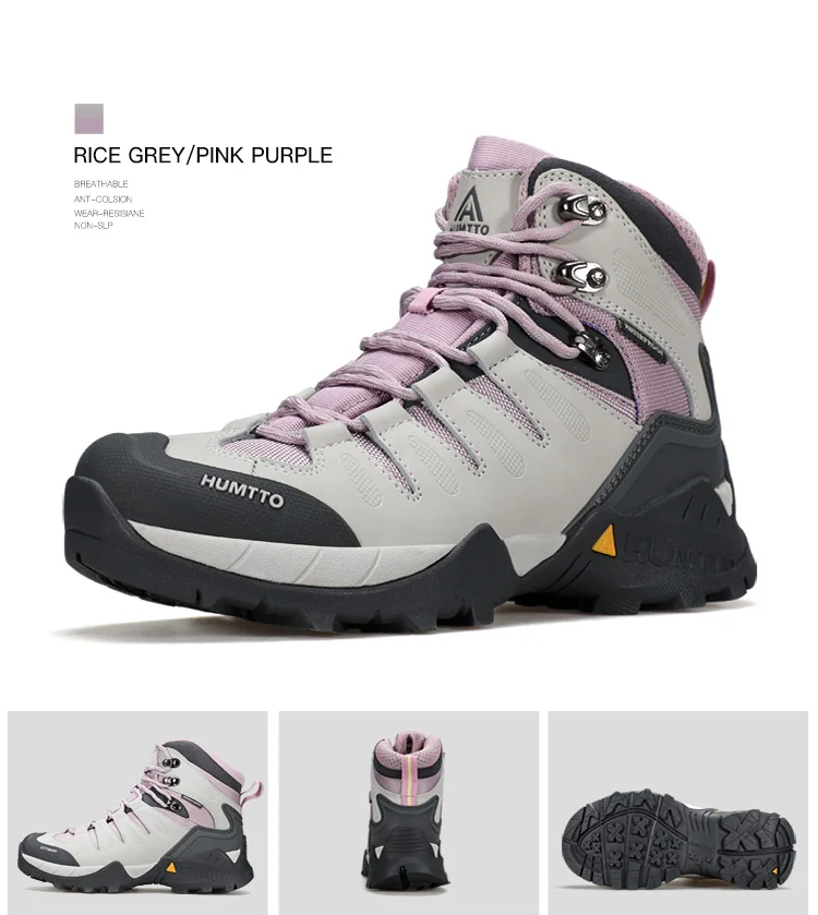 HUMTTO Non-slip Hiking Boots Leather Women's Sports Shoes Winter Outdoor Safety Sneakers Breathable Trekking Shoes for Women