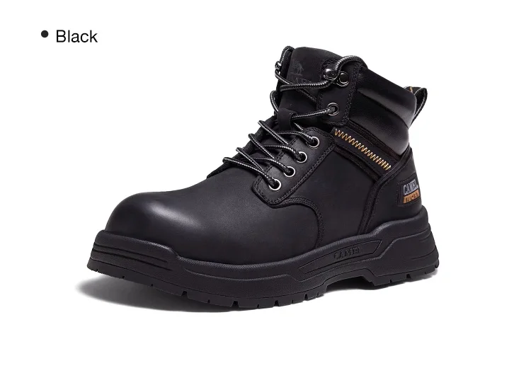 GOLDEN CAMEL Hard-core Hiking Boots Fashion Comfortable Thick-soled Non-slip Genuine Leather Retro Hiking Shoes for Men Winter