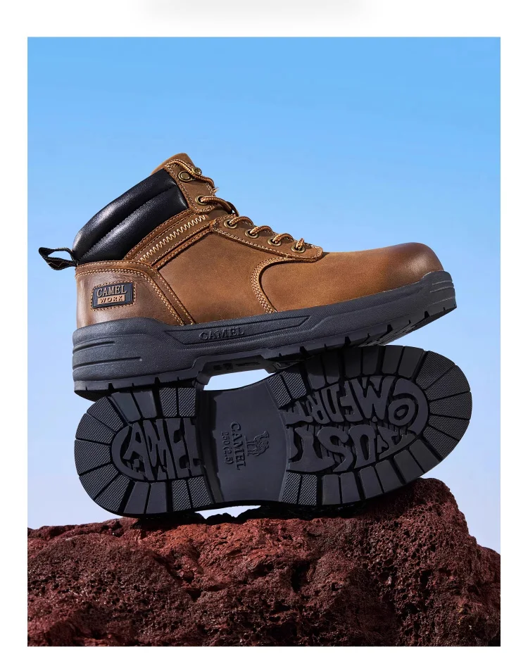 GOLDEN CAMEL Hard-core Hiking Boots Fashion Comfortable Thick-soled Non-slip Genuine Leather Retro Hiking Shoes for Men Winter