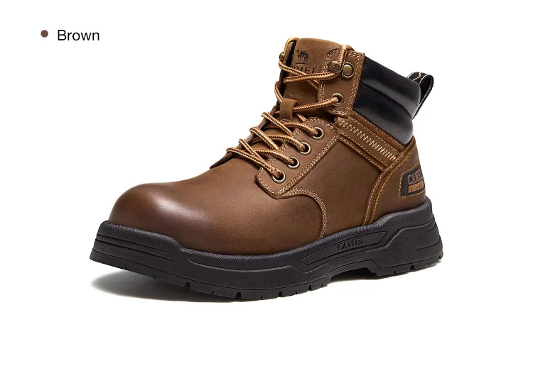 GOLDEN CAMEL Hard-core Hiking Boots Fashion Comfortable Thick-soled Non-slip Genuine Leather Retro Hiking Shoes for Men Winter