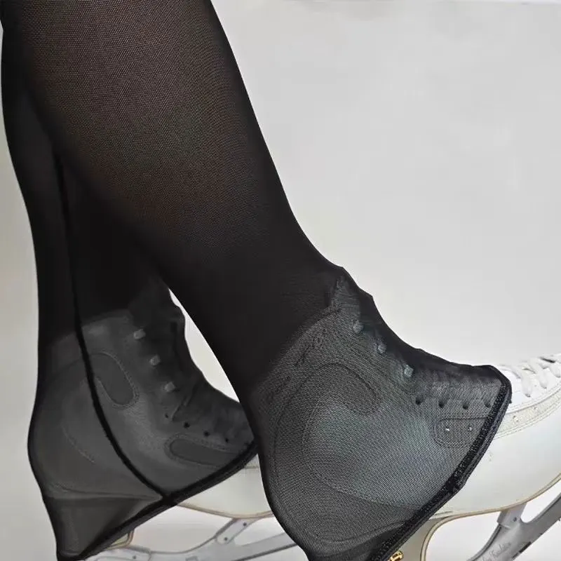 Flower Skating Training Mesh Pantyhose Bottom Pantyhose Black Figure Skating Professional Mesh Socks for Children and Adults