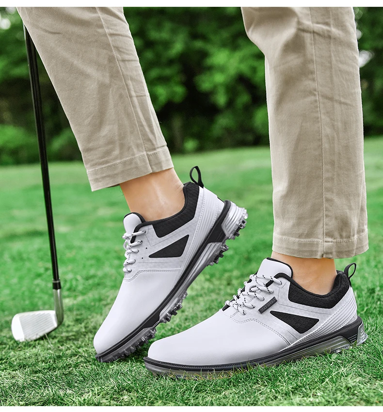 LiXingMing Golf Shoes Men X6 White Light Water proof Anti-slip studs Golf Sport Shoes Outdoor Training Golf Coach Sneakers40-47#