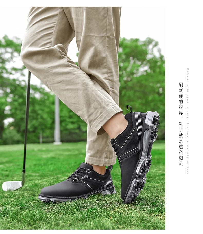 LiXingMing Golf Shoes Men X6 White Light Water proof Anti-slip studs Golf Sport Shoes Outdoor Training Golf Coach Sneakers40-47#