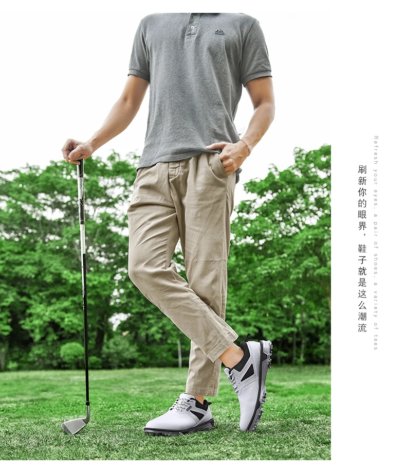 LiXingMing Golf Shoes Men X6 White Light Water proof Anti-slip studs Golf Sport Shoes Outdoor Training Golf Coach Sneakers40-47#