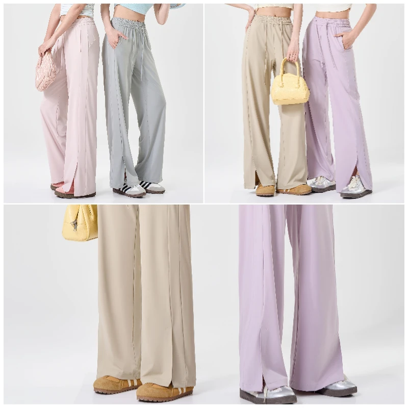 VITALINOVO UPF 50+ Wide Leg Travel Hiking Pants for Women Lightweight Quick-Dry Business Casual Pants for Work Lounge Beach Pant