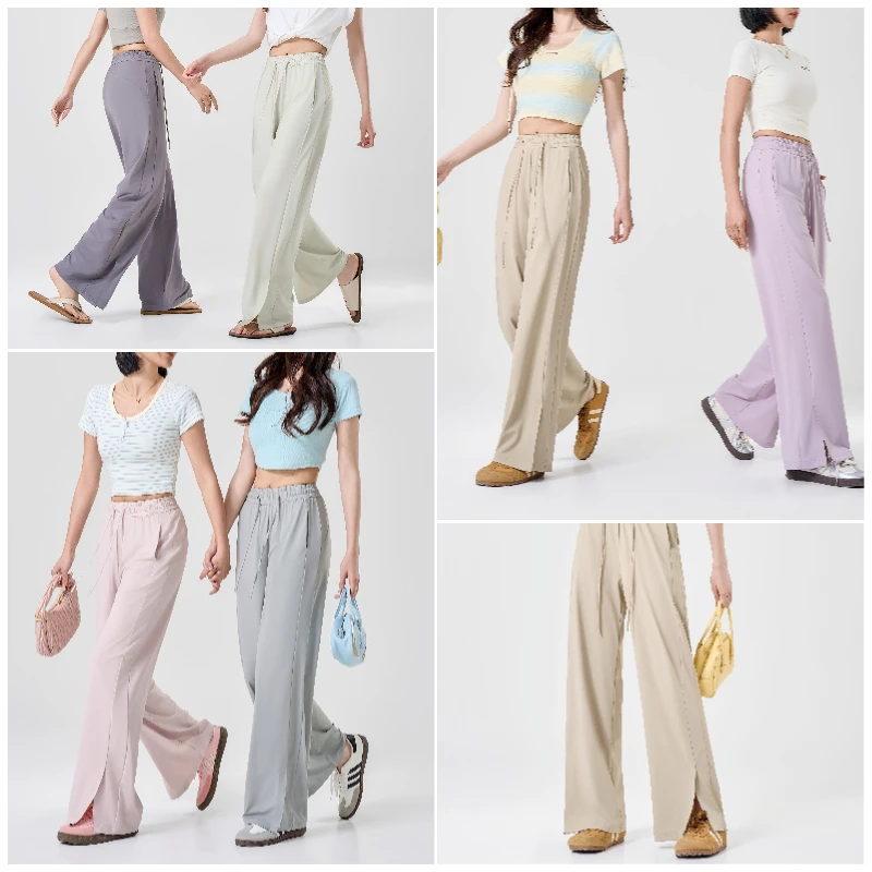 VITALINOVO UPF 50+ Wide Leg Travel Hiking Pants for Women Lightweight Quick-Dry Business Casual Pants for Work Lounge Beach Pant