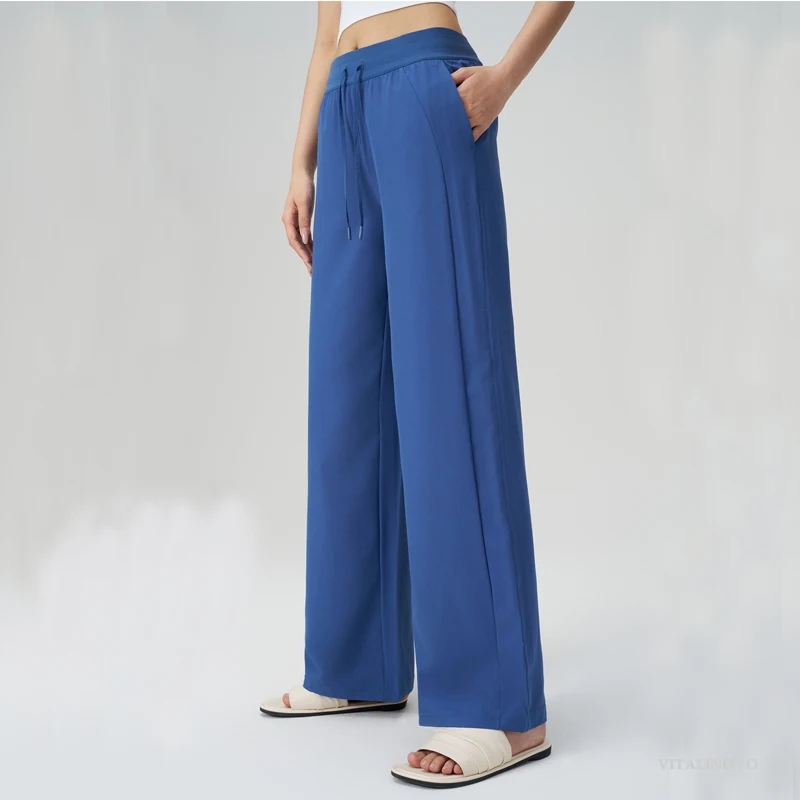 VITALINOVO UPF 50+ Wide Leg Travel Hiking Pants for Women Lightweight Quick-Dry Business Casual Pants for Work Lounge Beach Pant