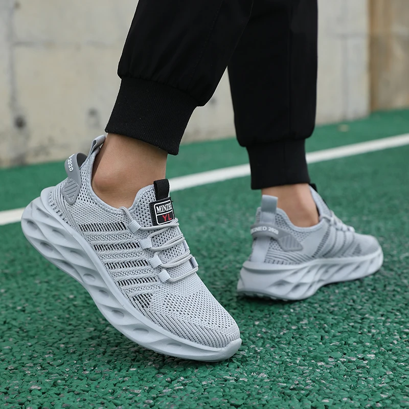 Men Shoes Comfortable Unisex Sneakers Breathable Couple Running Shoes Women Tennis Sports Shoe Size 37-47 Yellow Walking Sneaker