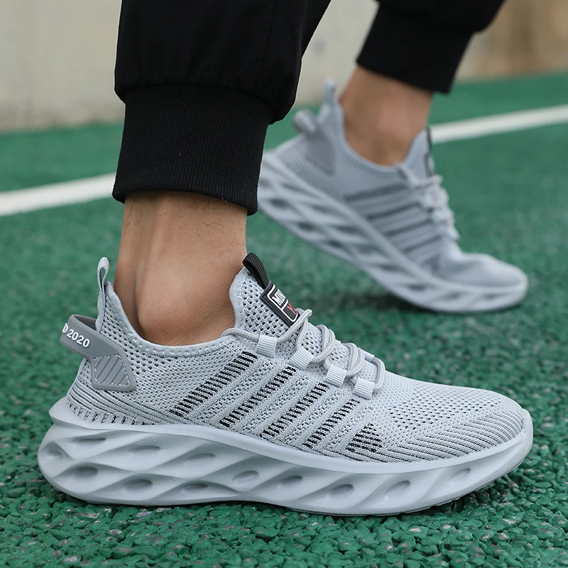 Men Shoes Comfortable Unisex Sneakers Breathable Couple Running Shoes Women Tennis Sports Shoe Size 37-47 Yellow Walking Sneaker