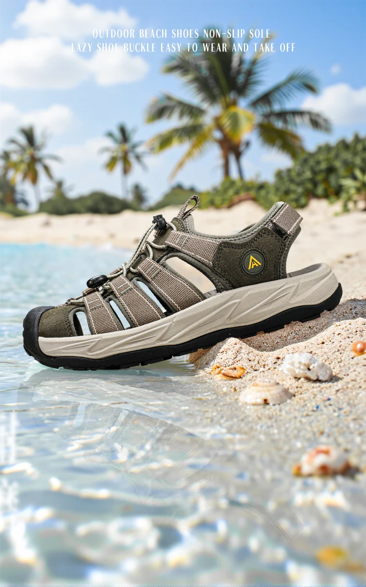 HUMTTO Summer Beach Outdoor Sandals Non-Slip Hiking Sneakers Male Breathable Men Wading Shoes Quick-Drying Aqua Shoes for Men's