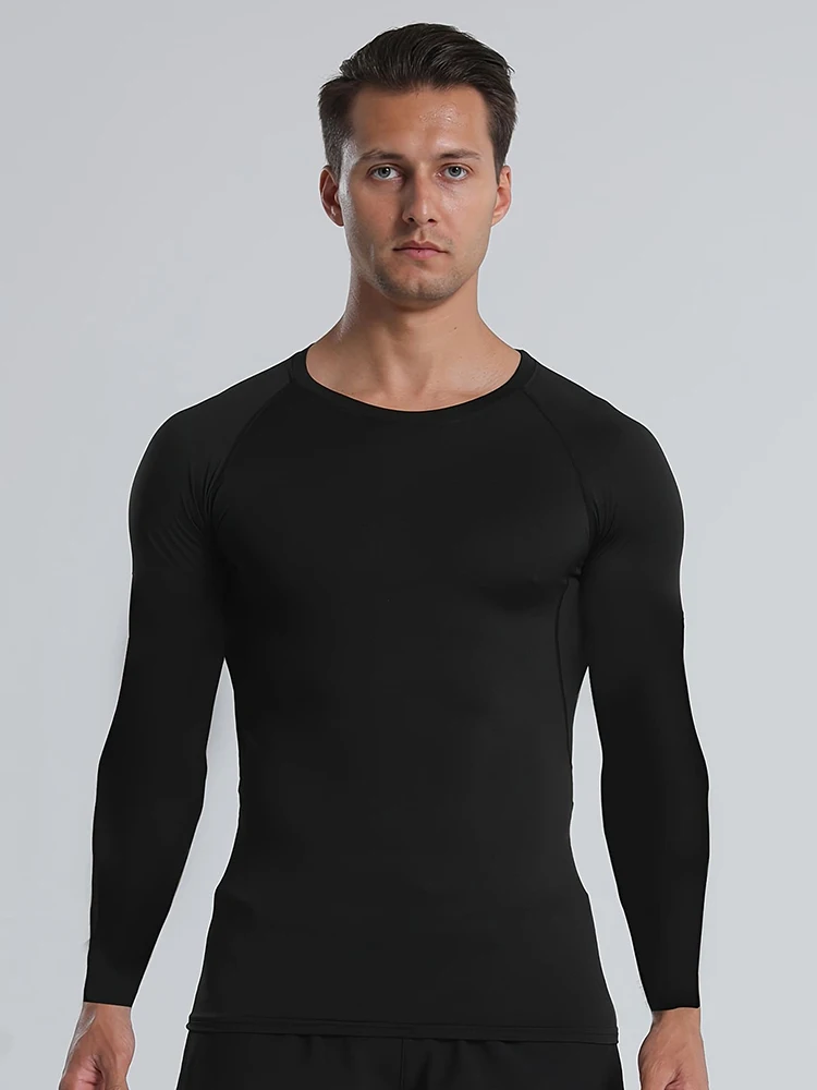 Stay Active and Comfortable with Men's Compression Shirts - Long Sleeve Athletic Workout Tops and Base Layers!