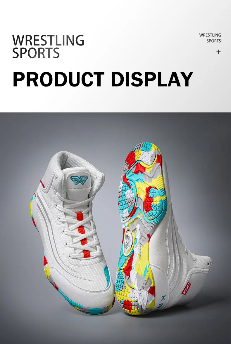 KAIMATE Boy Girl Small Size 32-38 Sambo Sneakers Mid Cut Professional Boxing Wrestling Shoes Anti Slip Gym Training Shoes