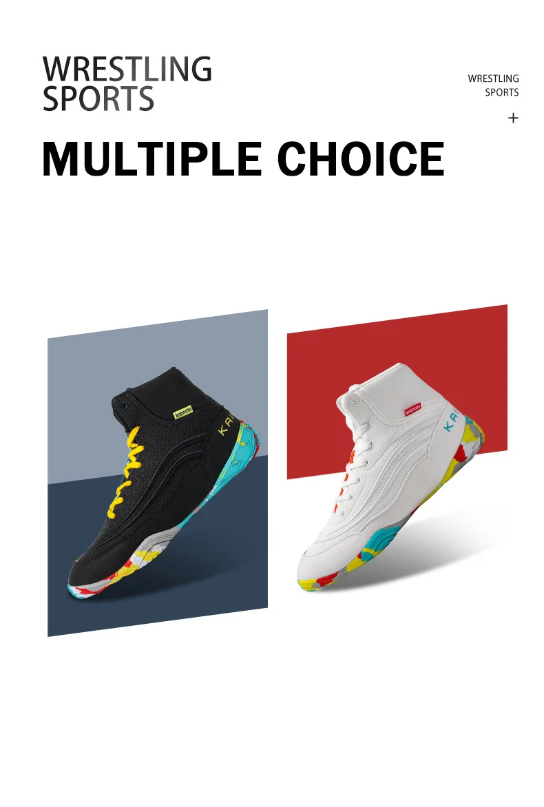 KAIMATE Boy Girl Small Size 32-38 Sambo Sneakers Mid Cut Professional Boxing Wrestling Shoes Anti Slip Gym Training Shoes