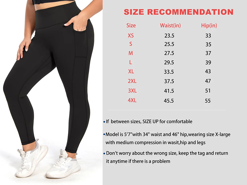 Nepoagym Tummy Control Yoga Leggings Pockets,No Front Seam Sports leggings,Hidden Scrunch,High Waisted 25 Inch 7/8 Plus Size